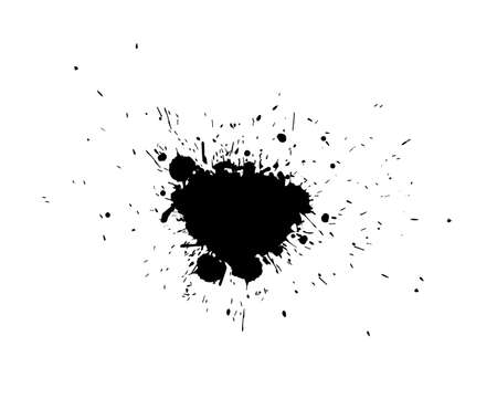Paint stains black blotch background. Grunge Design Element. Brush Strokes. Vector illustrationのイラスト素材
