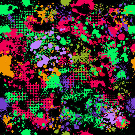 Abstract multicolored blots. Print for fabric . Seamless pattern. Vector illustrationのイラスト素材
