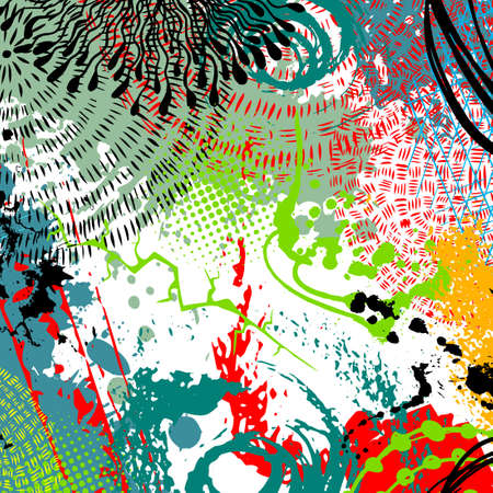 The square background is smeared with paint. Vector illustrationのイラスト素材