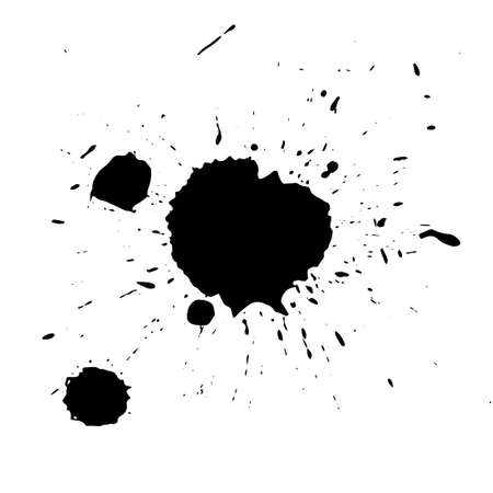Grunge Design Element. Black blots. Brush Strokes. Vector illustrationのイラスト素材