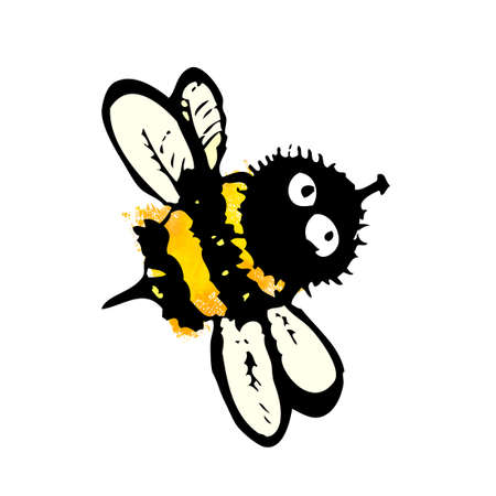 Funny bee. child drawing . Vector illustration