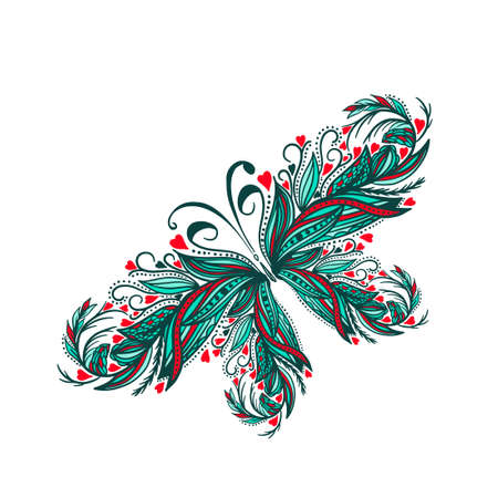 Graphic beautiful abstract butterfly. Vector illustrationのイラスト素材