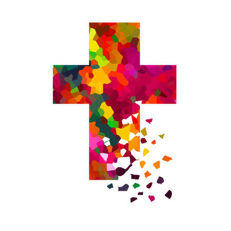 Multi-colored cross object. Vector illustrationのイラスト素材