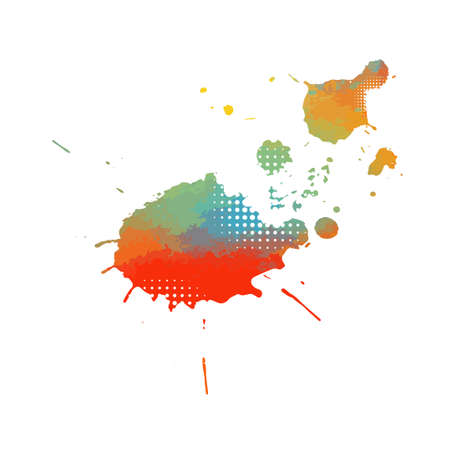 multicolored blots objects. vector illustrationのイラスト素材