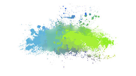 multicolored blue and green blots objects. vector illustrationのイラスト素材