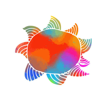 Multicolored sun object. Vector illustrationのイラスト素材