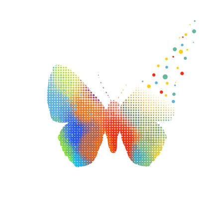 Butterfly multicolored abstract. Vector illustrationのイラスト素材