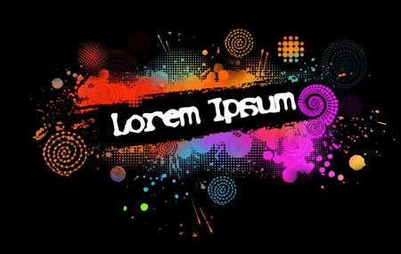 Abstract multicolored blots for text. On a dark background. Vector illustrationのイラスト素材