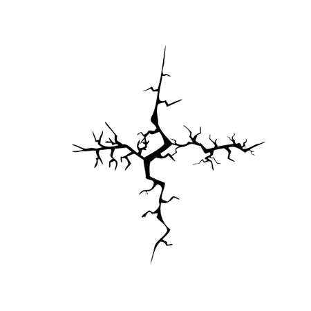A cross of crack. Vector illustrationのイラスト素材