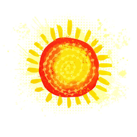 The sun is abstract. Hello summer. Vector illustrationのイラスト素材