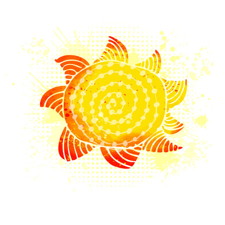 The sun is abstract. Hello summer. Vector illustrationのイラスト素材