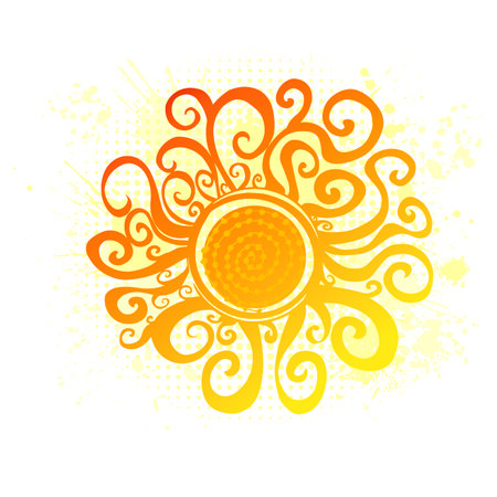 The sun is abstract. Hello summer. Vector illustrationのイラスト素材