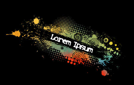 Abstract multicolored blots for text. On a dark background. Vector illustrationのイラスト素材