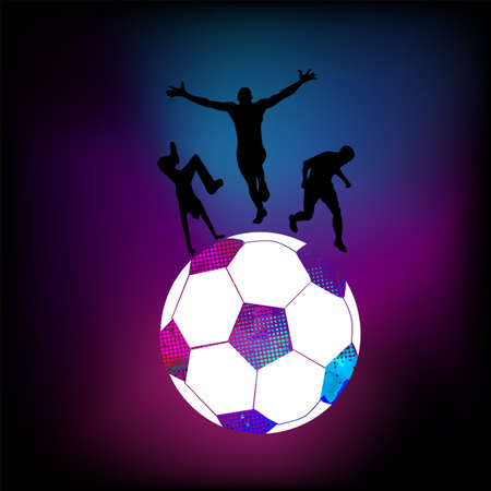 Soccer ball and athletes. Vector illustrationのイラスト素材