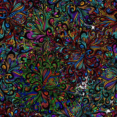 Seamless background from multicolored flowers . Abstract patterns. Vector illustrationのイラスト素材