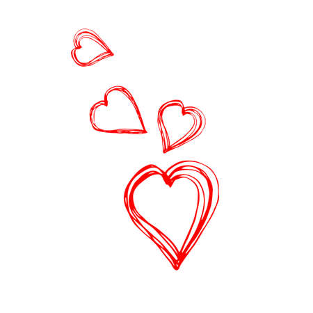 Heart Line Drawing. Continuous Line Drawing of Heart Trendy Minimalist Illustration. Love Symbol One Line Abstract Minimalist Contour Drawing. Vector Happy Valentines Day.のイラスト素材