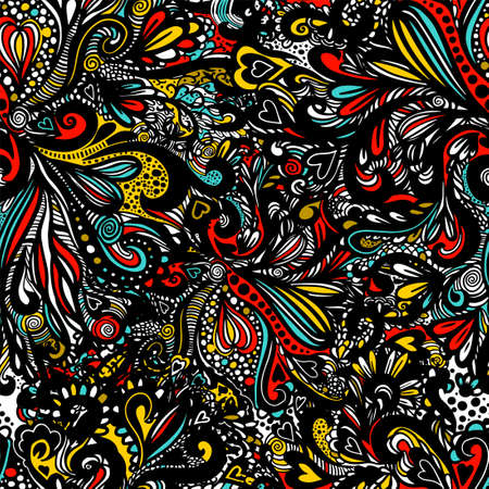Seamless background from multicolored flowers . Abstract patterns. Vector illustrationのイラスト素材