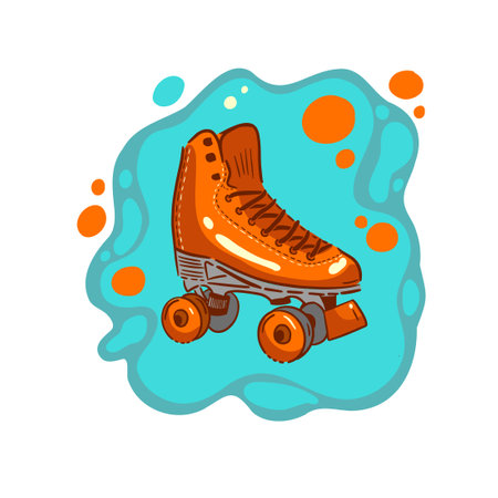 Retro roller skates - vector illustration - Hand drawn