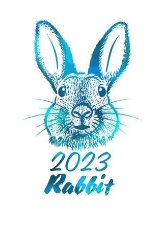 Year of the rabbit 2023. Happy New Year. Vector illustrationのイラスト素材