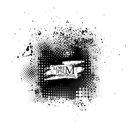 monochrome blot. grunge frame. Vector illustrationのイラスト素材