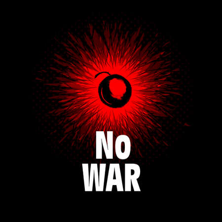 Stop Bombing Sign. The bomb no war. Vector illustrationのイラスト素材