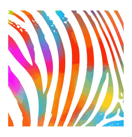 Multi colored Zebra print background. Vector illustration.のイラスト素材