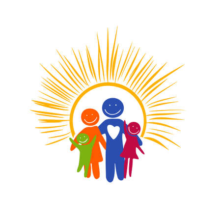 A simple illustration of a family together. Vectorのイラスト素材