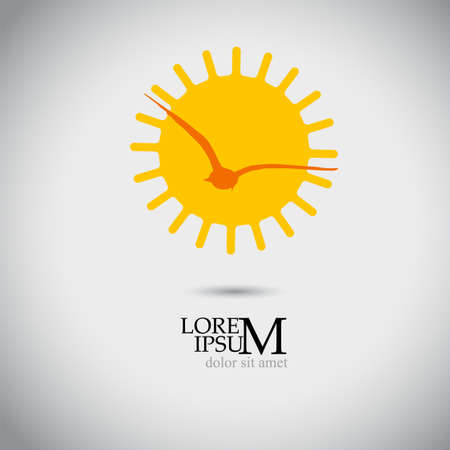 Logo. sun and flying bird. Vector illustrationのイラスト素材