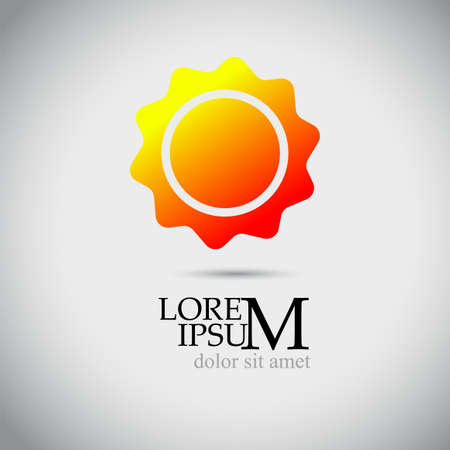 Sunny day. The logo is a simple sun. Vector illustrationのイラスト素材