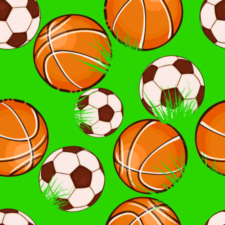 Seamless pattern sports balls. Vector illustrationのイラスト素材