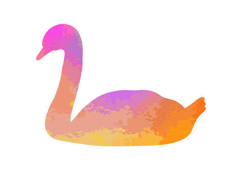 Beautiful multicolored abstract silhouette of a swan. Vector illustrationのイラスト素材