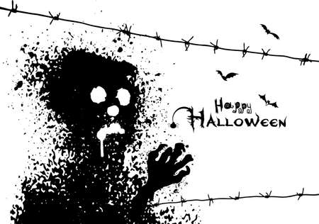 Happy Halloween blot monster. Vector illustrationのイラスト素材