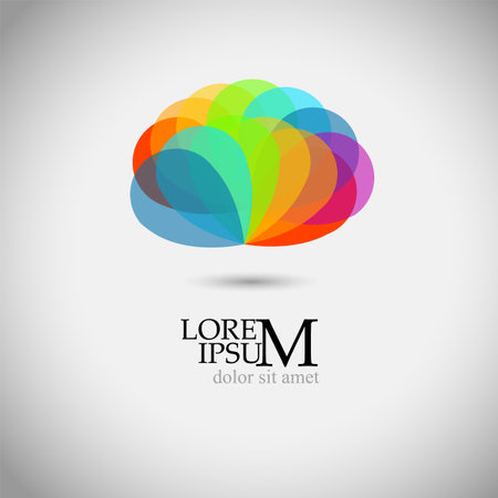 Rainbow flower logo. Vector illustrationのイラスト素材