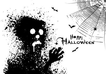 Happy Halloween blot monster. Vector illustrationのイラスト素材