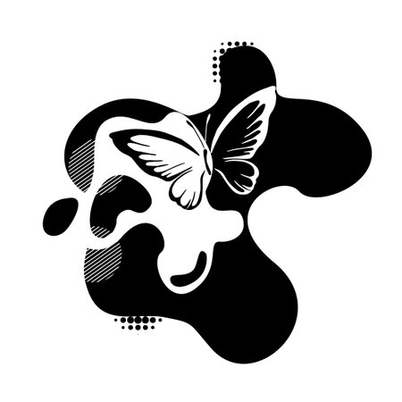 Blob and butterfly. Vector illustration. Abstract grunge decoration. Vector illustration.のイラスト素材