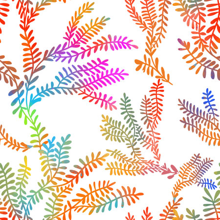 Seamless pattern multicolored tree branches. Vector illustrationのイラスト素材
