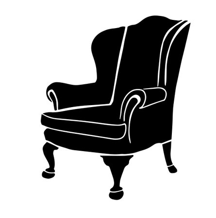 Chair silhouette black. Vector illustrationのイラスト素材