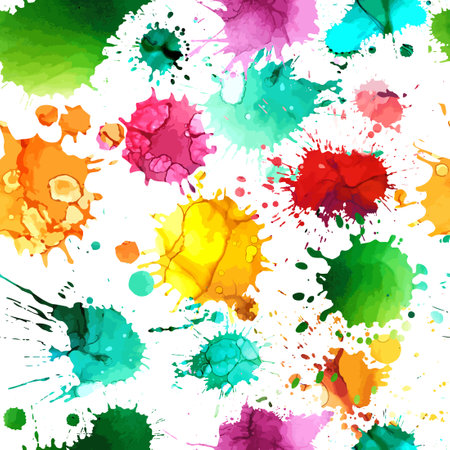Vector abstract watercolor seamless background. Colorful allover pattern. Grunge background.のイラスト素材