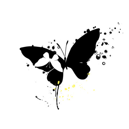 Blob and butterfly. Vector illustration. Abstract grunge decoration. Vector illustration.のイラスト素材