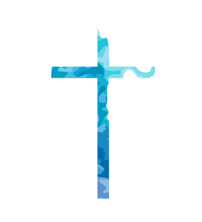 The blue cross is religious. Vector illustrationのイラスト素材