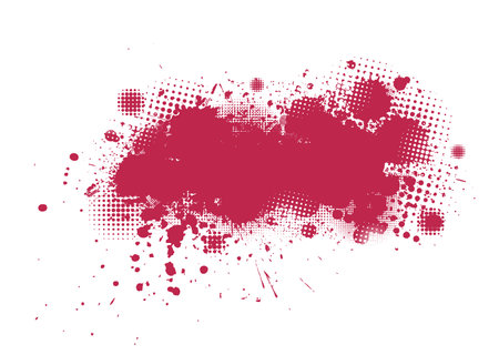 bright carmine red blob object on White Background. Color of 2023. Viva Magenta . 18-1750. Vector illustrationのイラスト素材