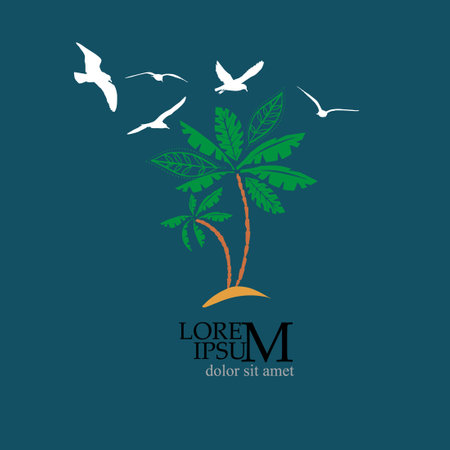 Palm tree logo. Vector illustrationのイラスト素材