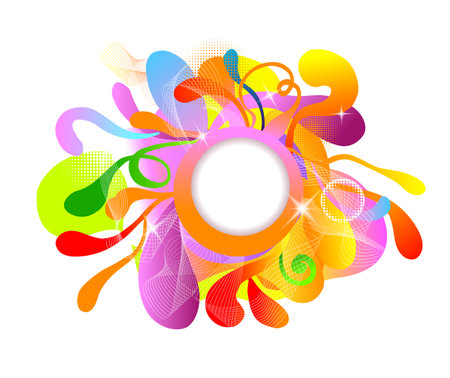 Abstract Trendy round frame. Shapes, Smooth Round Bubble Forms, Vector Illustration Backgroundのイラスト素材