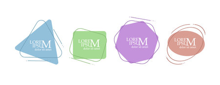 Set of simple abstract geometric frames. Vector illustrationのイラスト素材