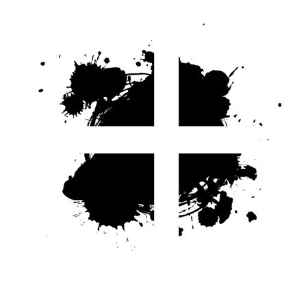 Black religious cross with a brush. Vector illustrationのイラスト素材