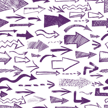 Seamless background arrows handmade. Vector illustrationのイラスト素材
