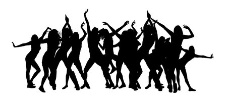 set Dancing people. Vector illustrationのイラスト素材