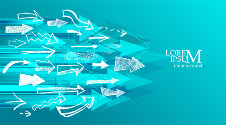 Blue arrows background. Modern futuristic background technology. Vector illustration.のイラスト素材