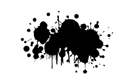 Black large blot on a white background. Vector illustrationのイラスト素材