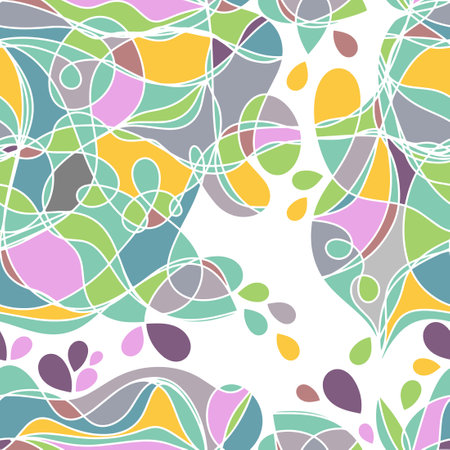 Seamless pattern of abstract shapes. Vector illustrationのイラスト素材